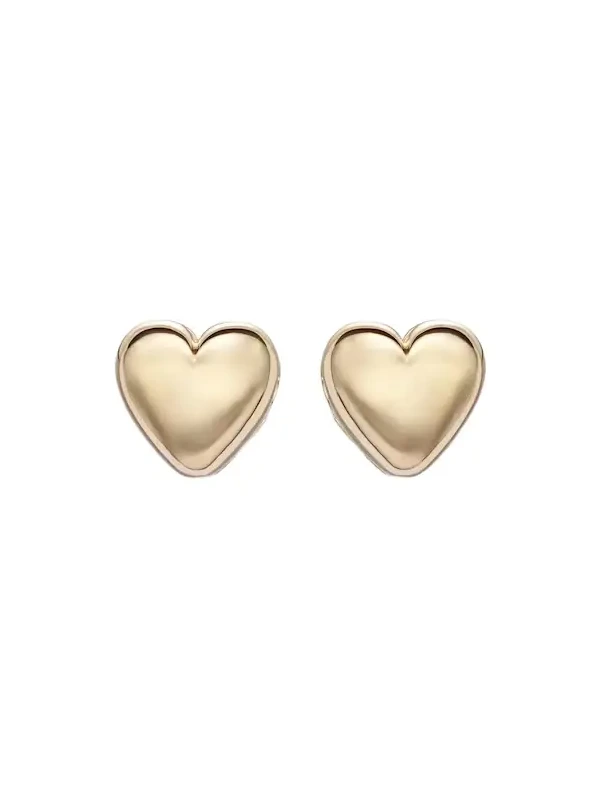 Puffy Heart 14kt gold earrings
