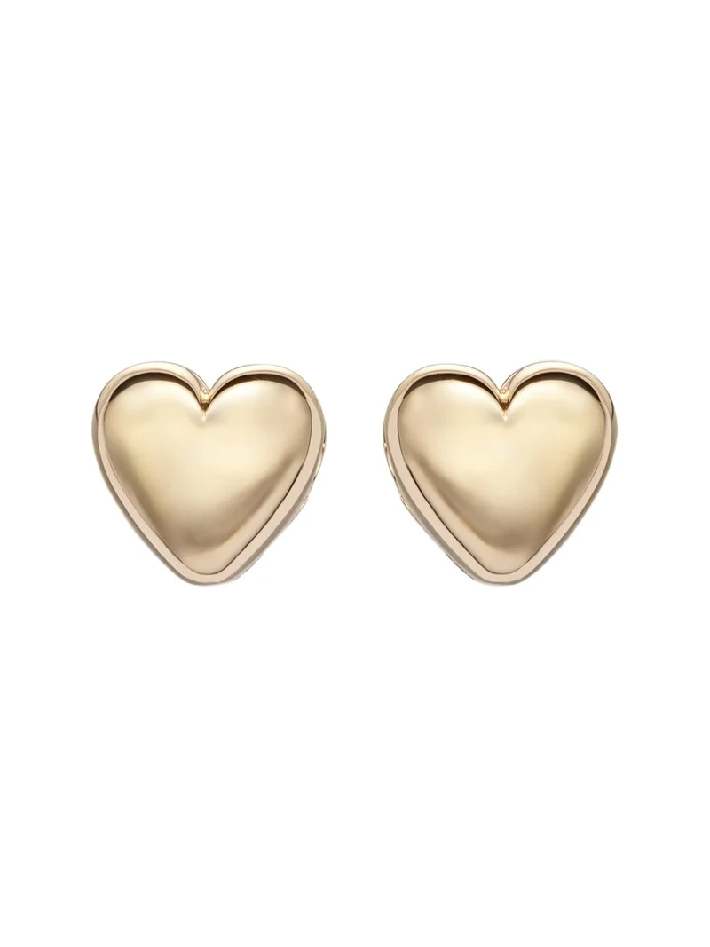 Puffy Heart 14kt gold earrings