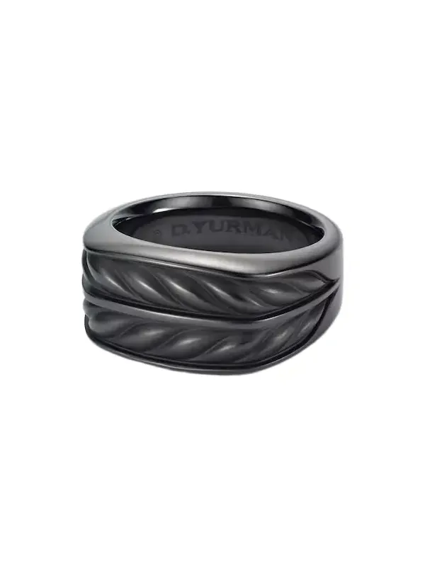 Chevron titanium ring