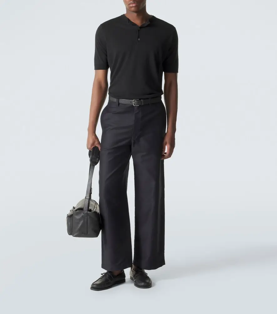 Thom Sweeney Silk and linen Henley shirt | Thumbnail 2 Thom Sweeney Silk and linen Henley shirt | Thumbnail 2