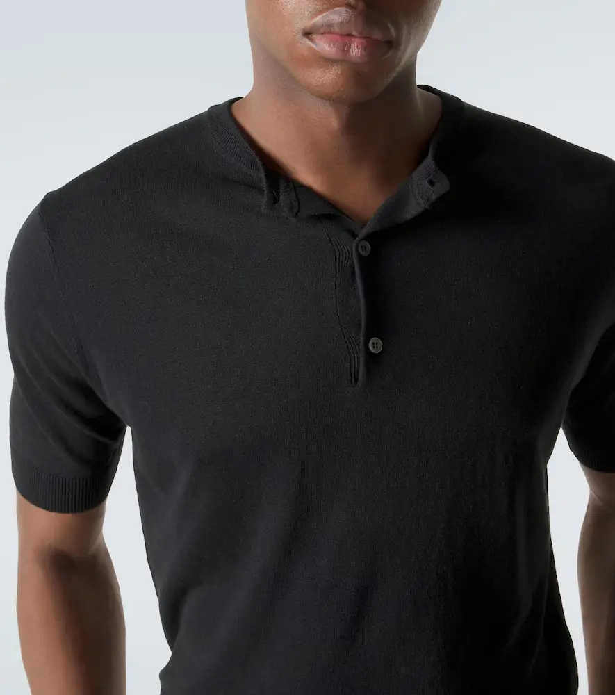 Thom Sweeney Silk and linen Henley shirt | Thumbnail 5 Thom Sweeney Silk and linen Henley shirt | Thumbnail 5