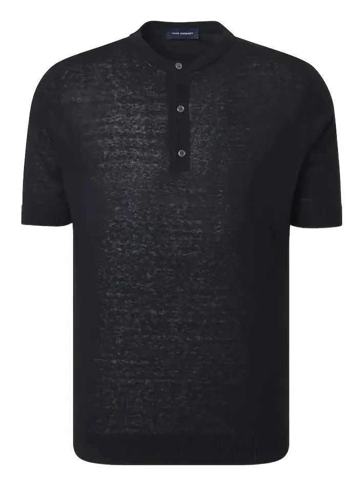 Silk and linen Henley shirt