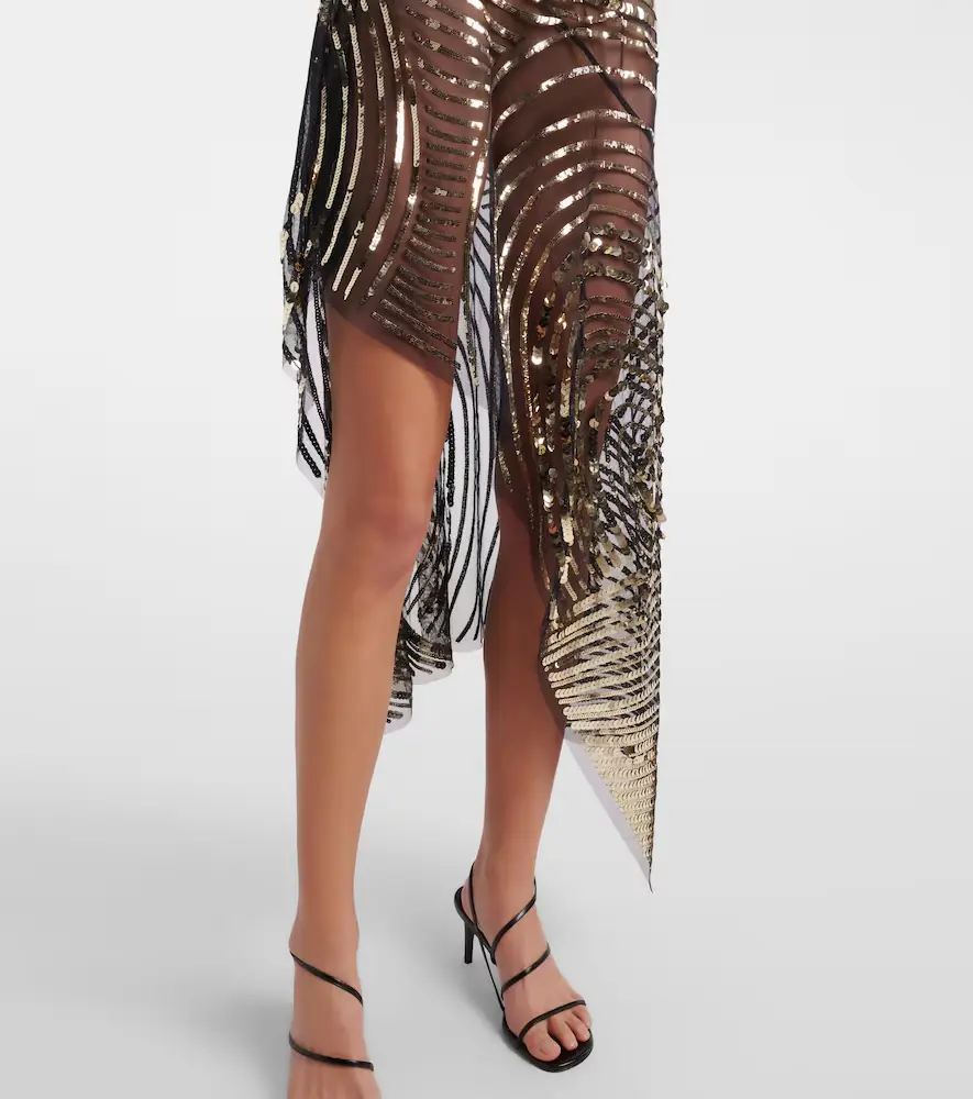 Pucci Asymmetric sequined tulle slip dress | Thumbnail 2