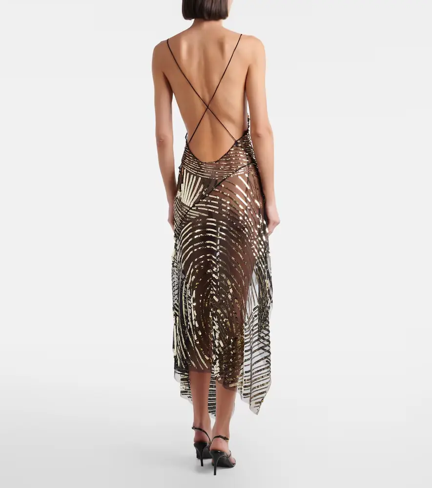 Pucci Asymmetric sequined tulle slip dress | Thumbnail 5