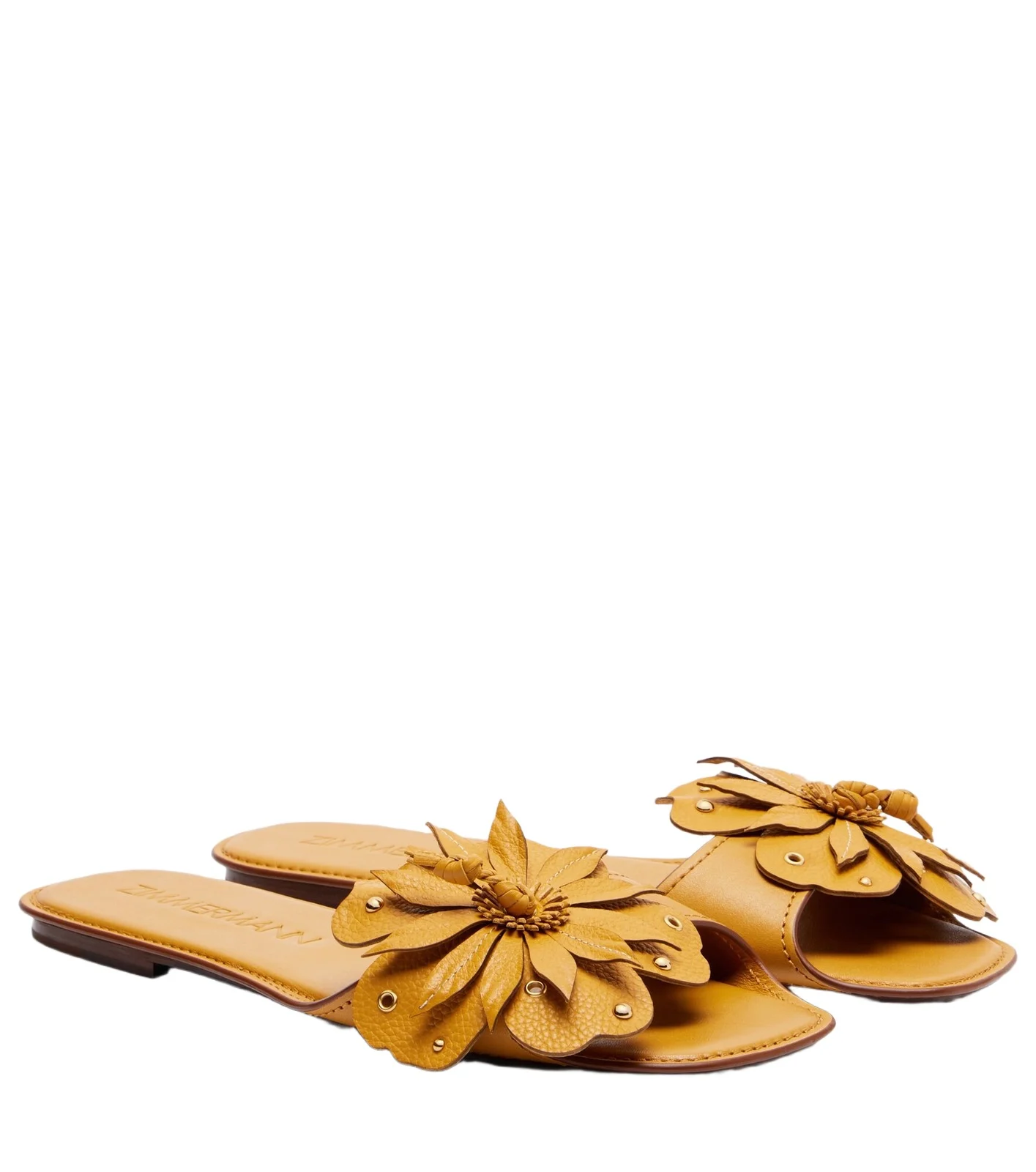 Brightside floral-appliqué leather sandals Brightside floral-appliqué leather sandals