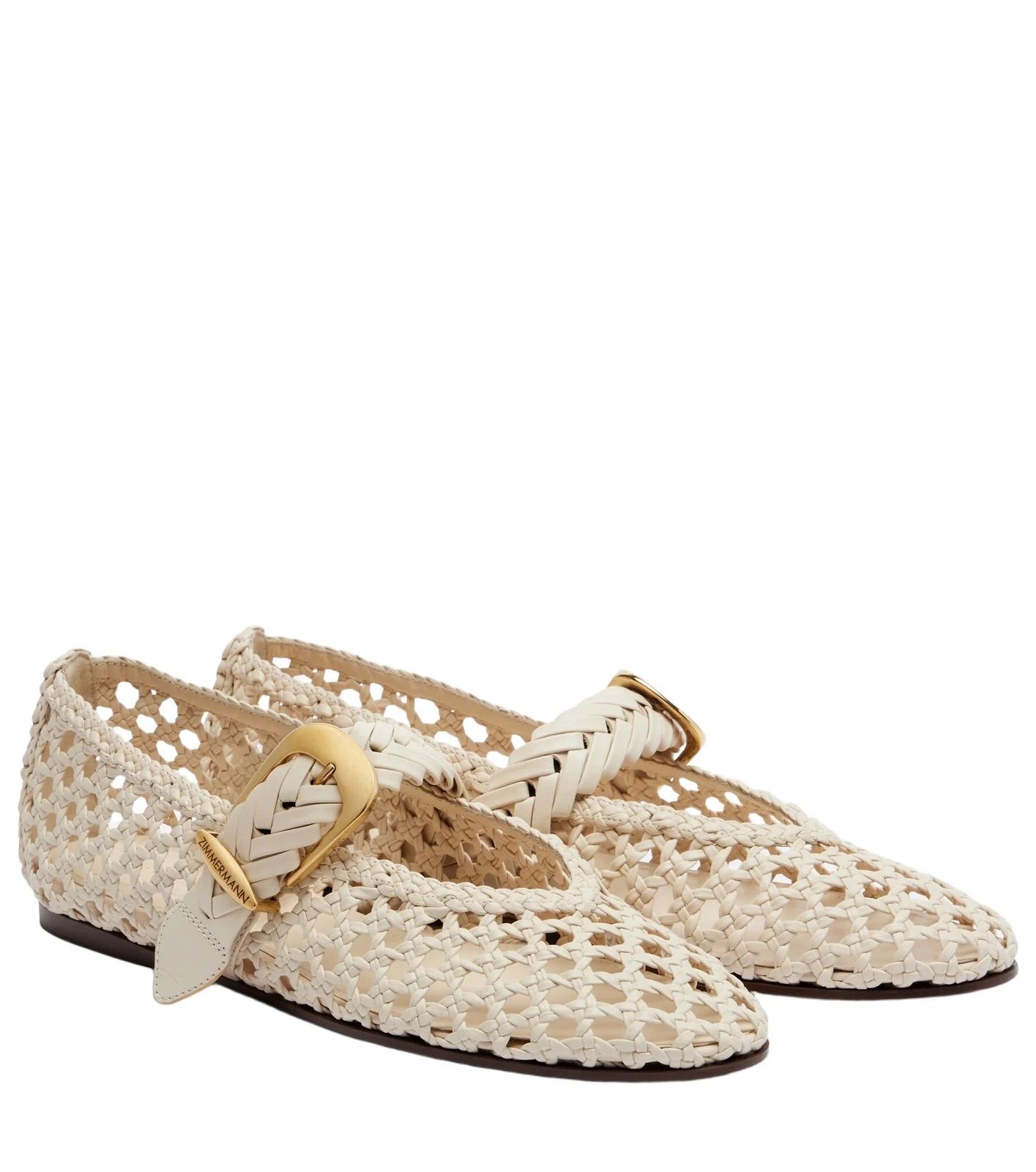 Zimmermann Alchemy braided leather Mary Jane flats