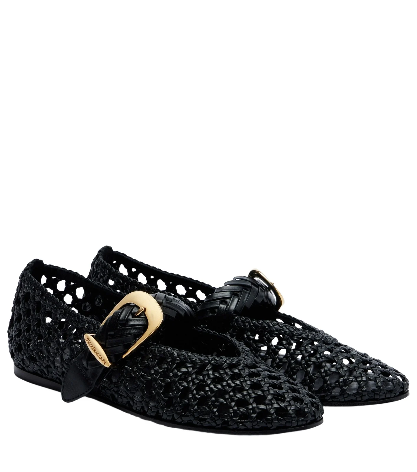Zimmermann Alchemy braided leather Mary Jane flats