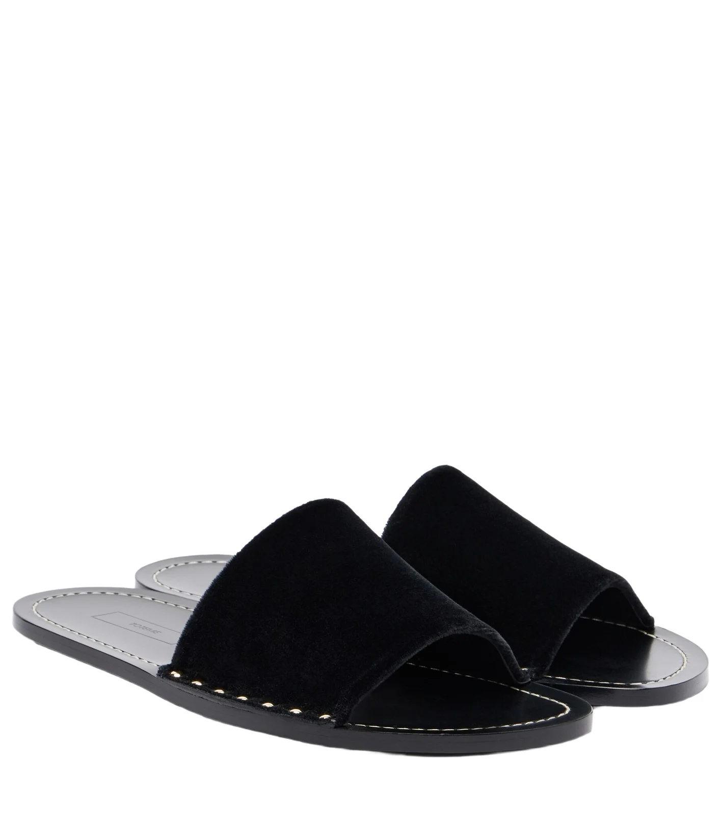 Studded velvet slides Studded velvet slides