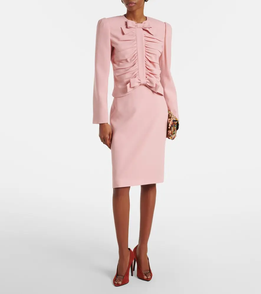 Valentino Garavani Virgin wool crêpe pencil skirt | Thumbnail 2
