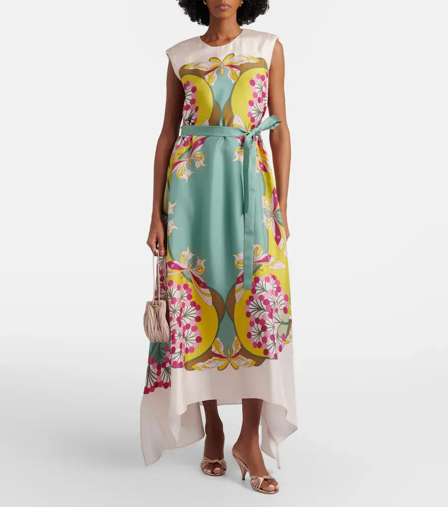 La DoubleJ San Carlo printed silk satin midi dress | Thumbnail 5