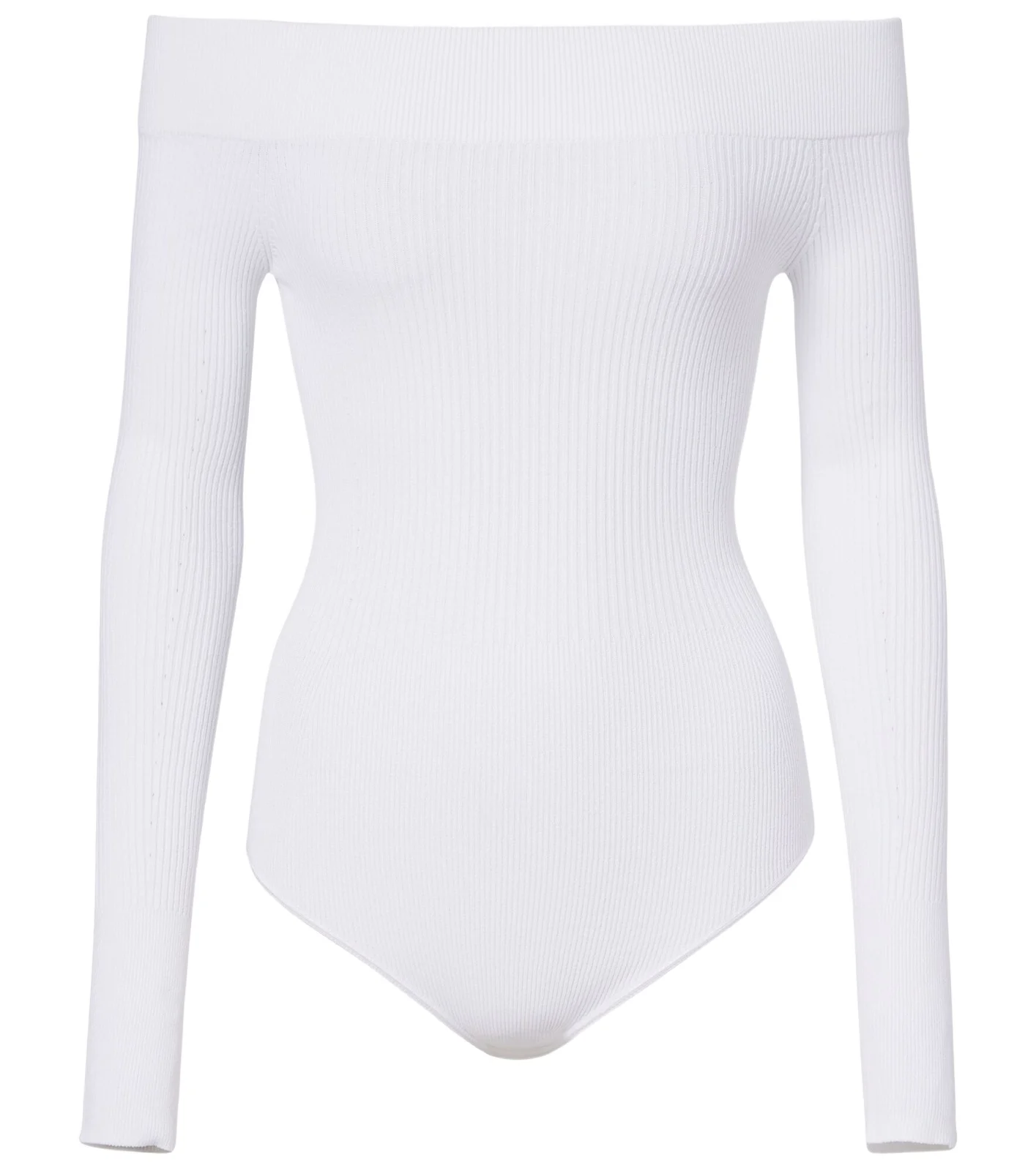 ALAÏA Ribbed-knit off-shoulder bodysuit ALAÏA Ribbed-knit off-shoulder bodysuit