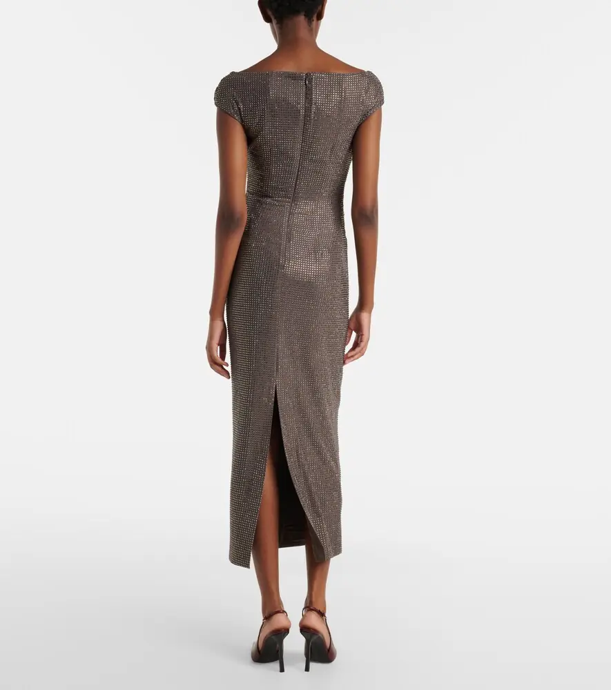 Roland Mouret Embellished draped chiffon midi dress | Thumbnail 3