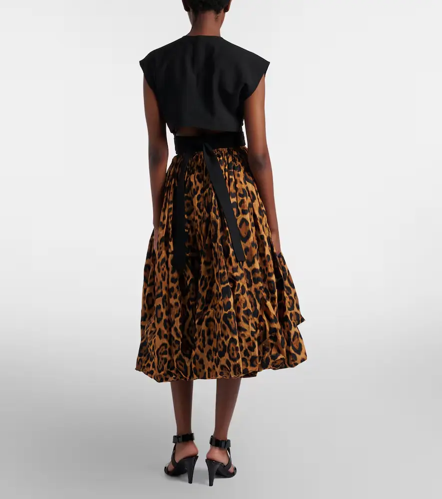 ALAÏA ALAÏA Leopard-print taffeta midi skirt | Thumbnail 2 ALAÏA ALAÏA Leopard-print taffeta midi skirt | Thumbnail 2