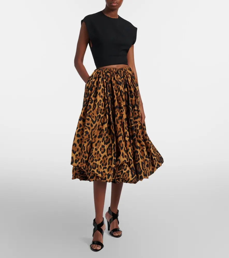 ALAÏA ALAÏA Leopard-print taffeta midi skirt | Thumbnail 4 ALAÏA ALAÏA Leopard-print taffeta midi skirt | Thumbnail 4