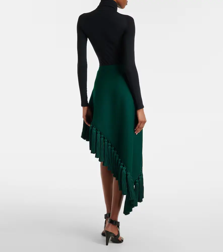 Alaïa Alaïa Asymmetric wool gabardine midi skirt | Thumbnail 2
