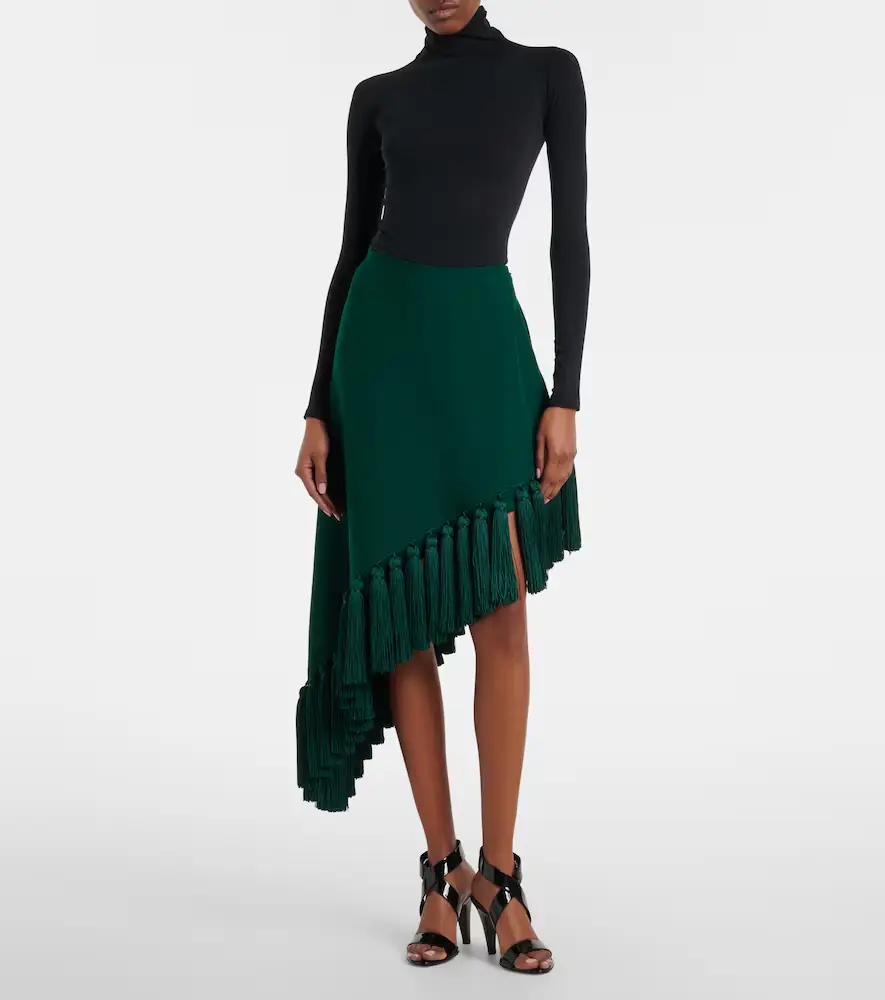 Alaïa Alaïa Asymmetric wool gabardine midi skirt | Thumbnail 4
