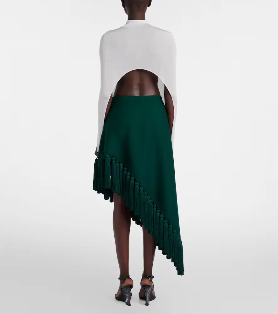 Alaïa Alaïa Asymmetric wool gabardine midi skirt | Thumbnail 6