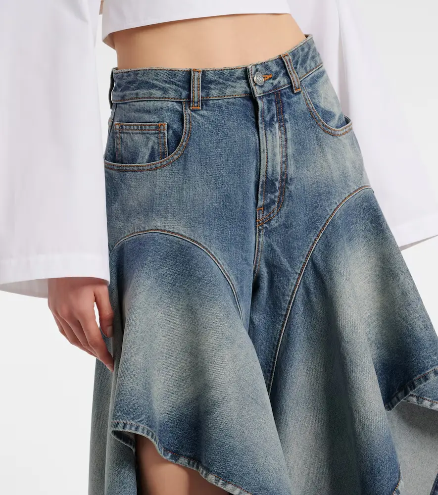 Alaïa Alaïa Ruffled wide-leg jeans | Thumbnail 4
