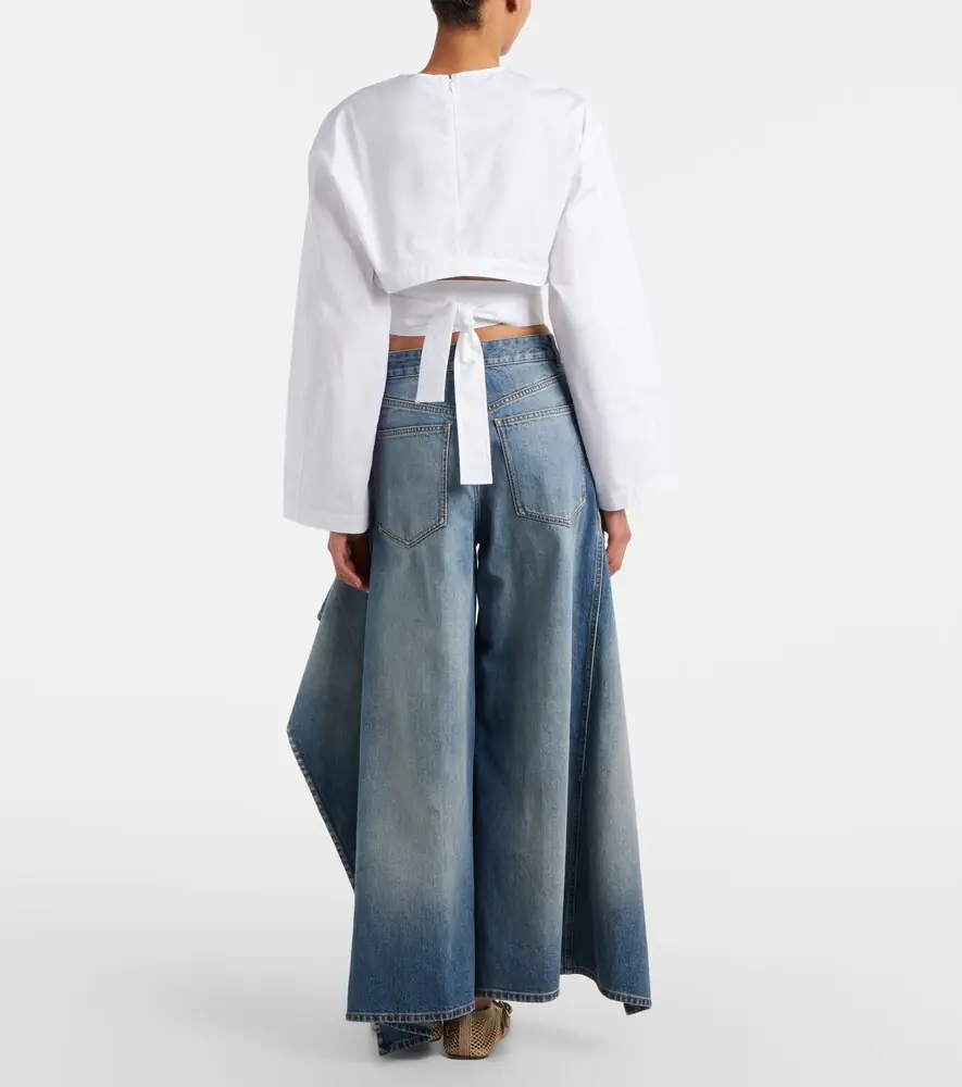 Alaïa Alaïa Ruffled wide-leg jeans | Thumbnail 5