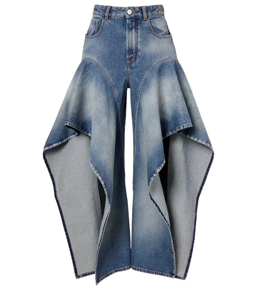 Alaia Alaïa Ruffled wide-leg jeans | Image 1 Alaia Alaïa Ruffled wide-leg jeans | Image 1