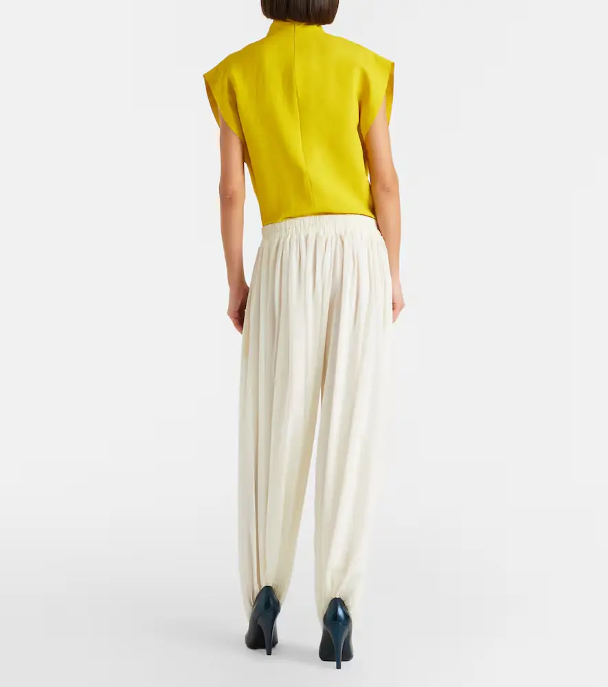 ALAÏA Silk-blend wide-leg pants | Thumbnail 6