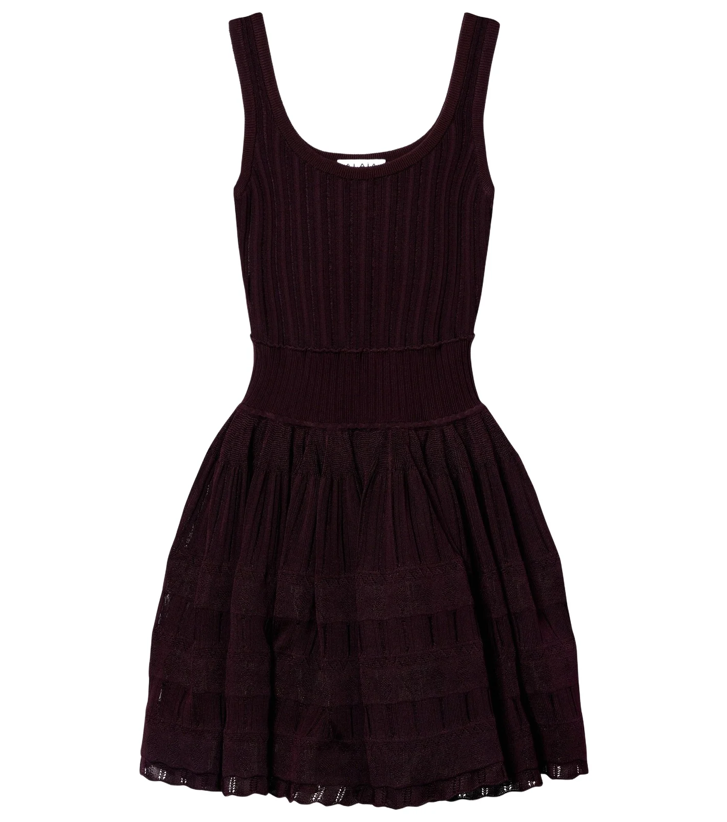 Alaïa Ribbed-knit scalloped minidress Alaïa Ribbed-knit scalloped minidress