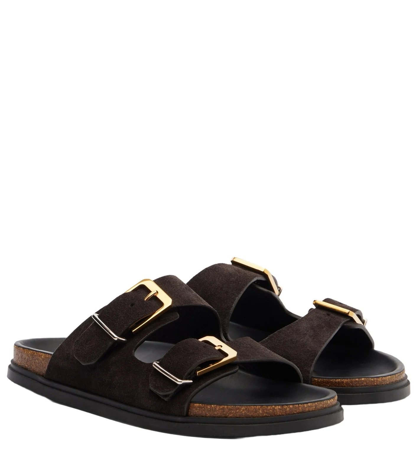 Buckle suede slides Buckle suede slides