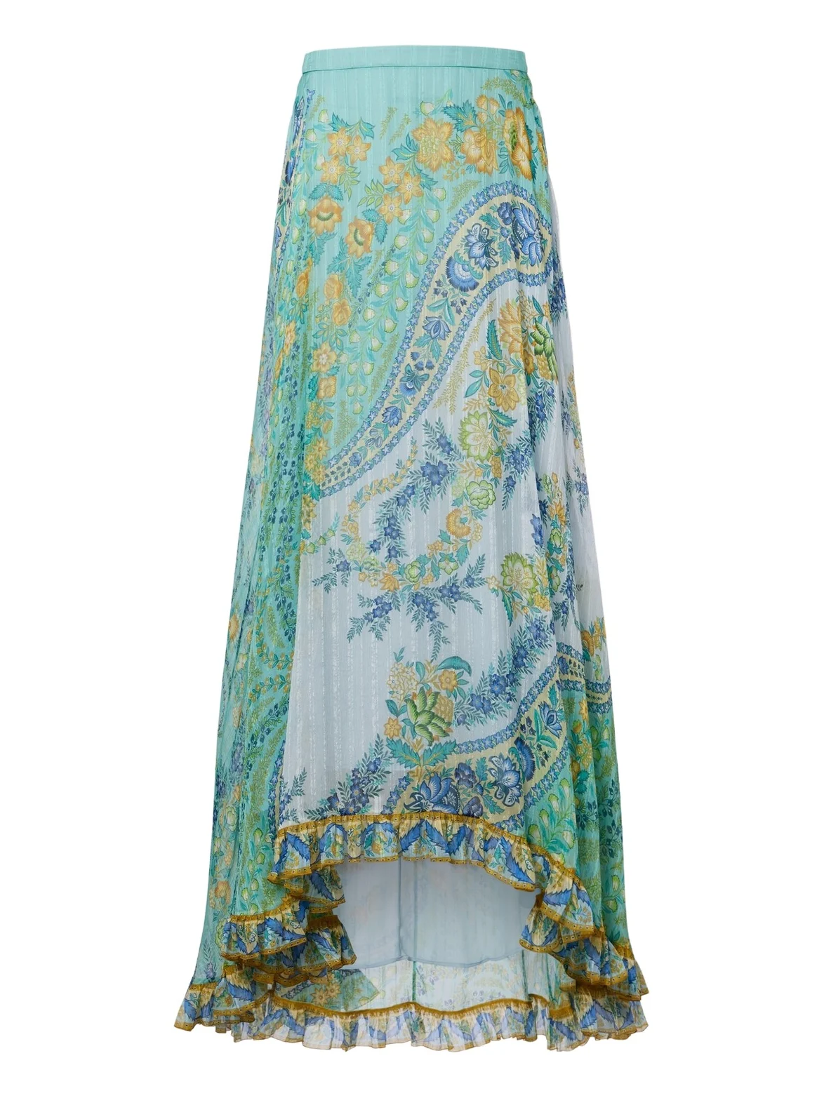 Floral asymmetric silk maxi skirt Floral asymmetric silk maxi skirt