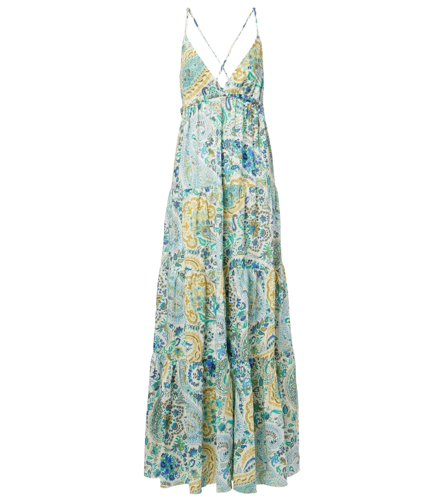 Etro Paisley tiered cotton maxi dress