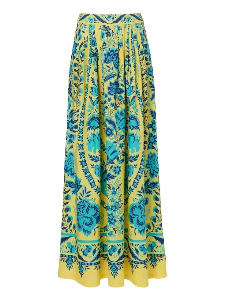 Printed cotton maxi skirt