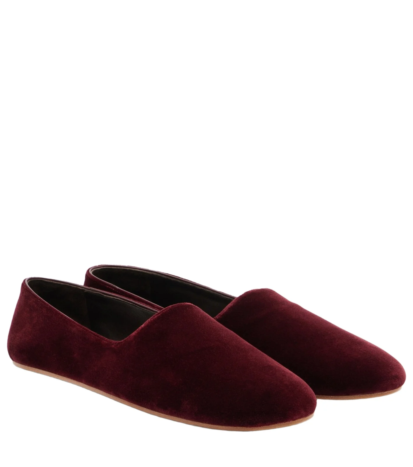The Row Ponti velvet slip-on shoes