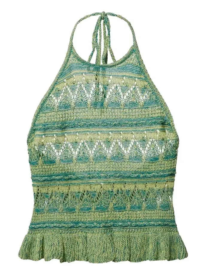 Crochet halterneck cotton top