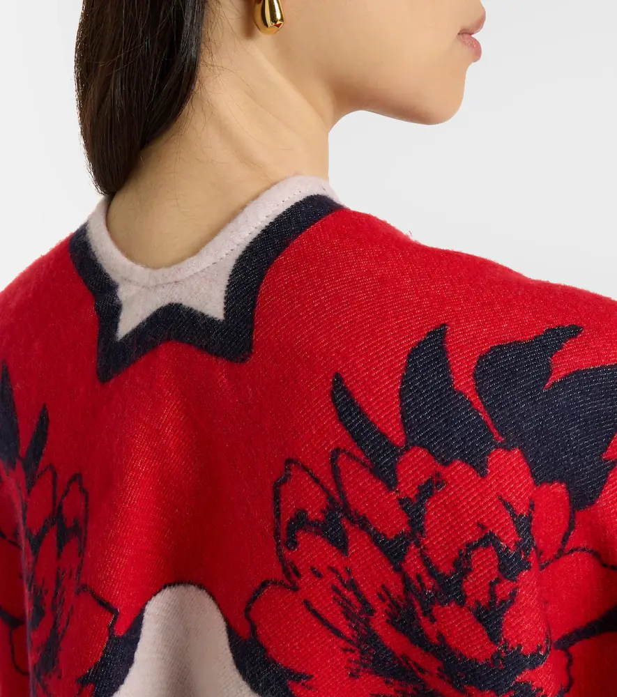 La DoubleJ Soul floral wool and silk poncho | Thumbnail 3 La DoubleJ Soul floral wool and silk poncho | Thumbnail 3