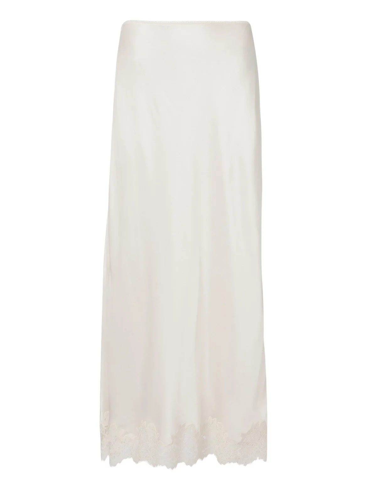 Matilde lace-trimmed satin slip skirt