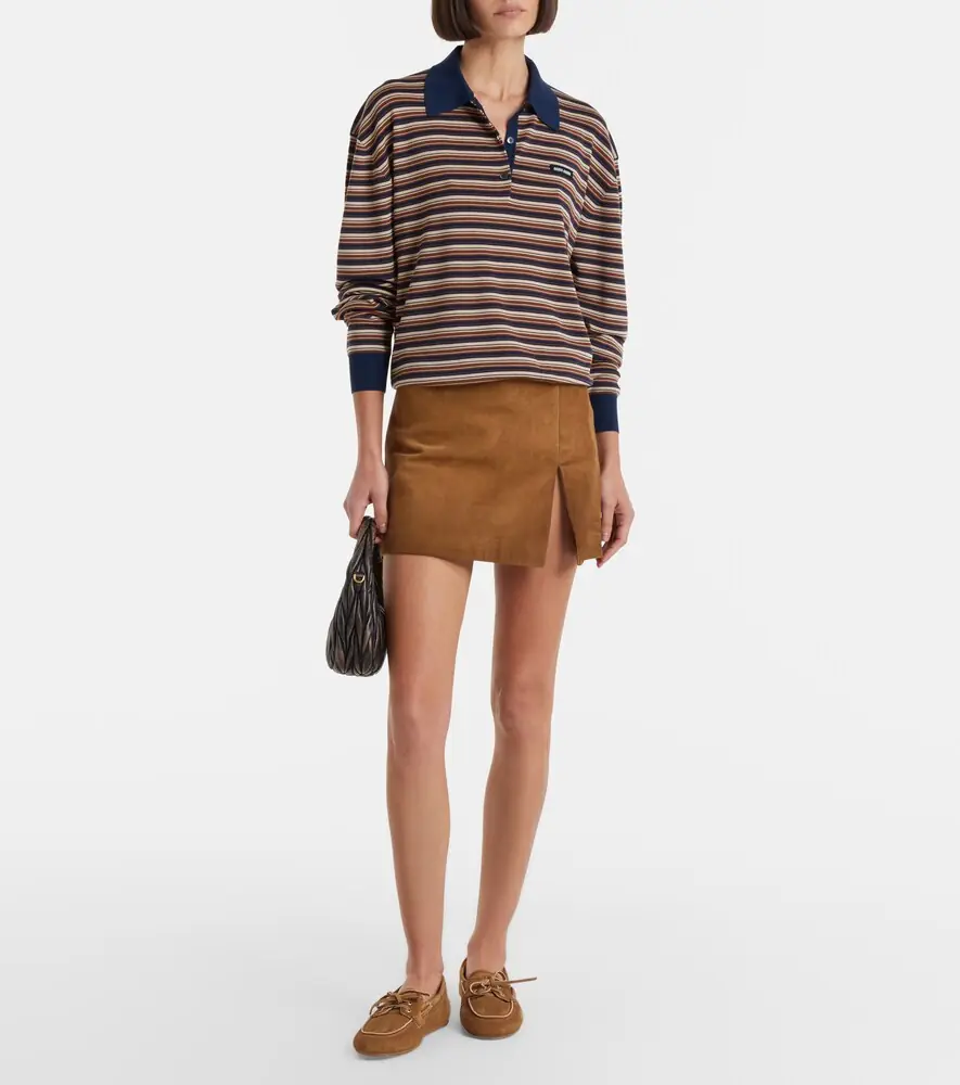 Miu Miu Striped virgin wool polo sweater | Thumbnail 6