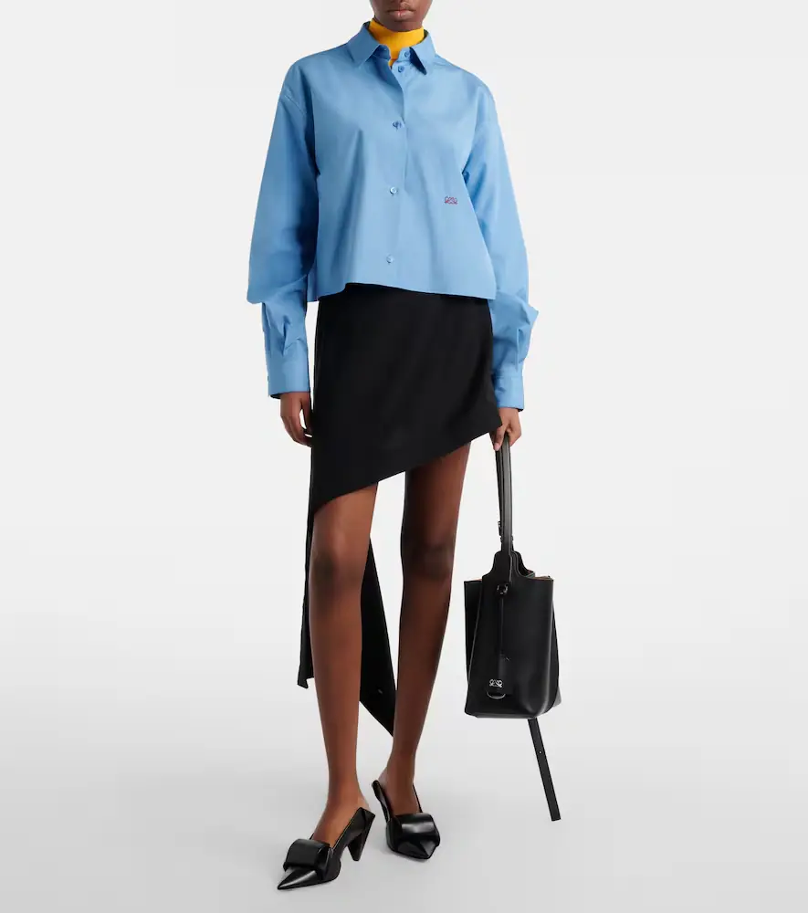 Loewe Anagram embroidered cotton shirt | Thumbnail 4