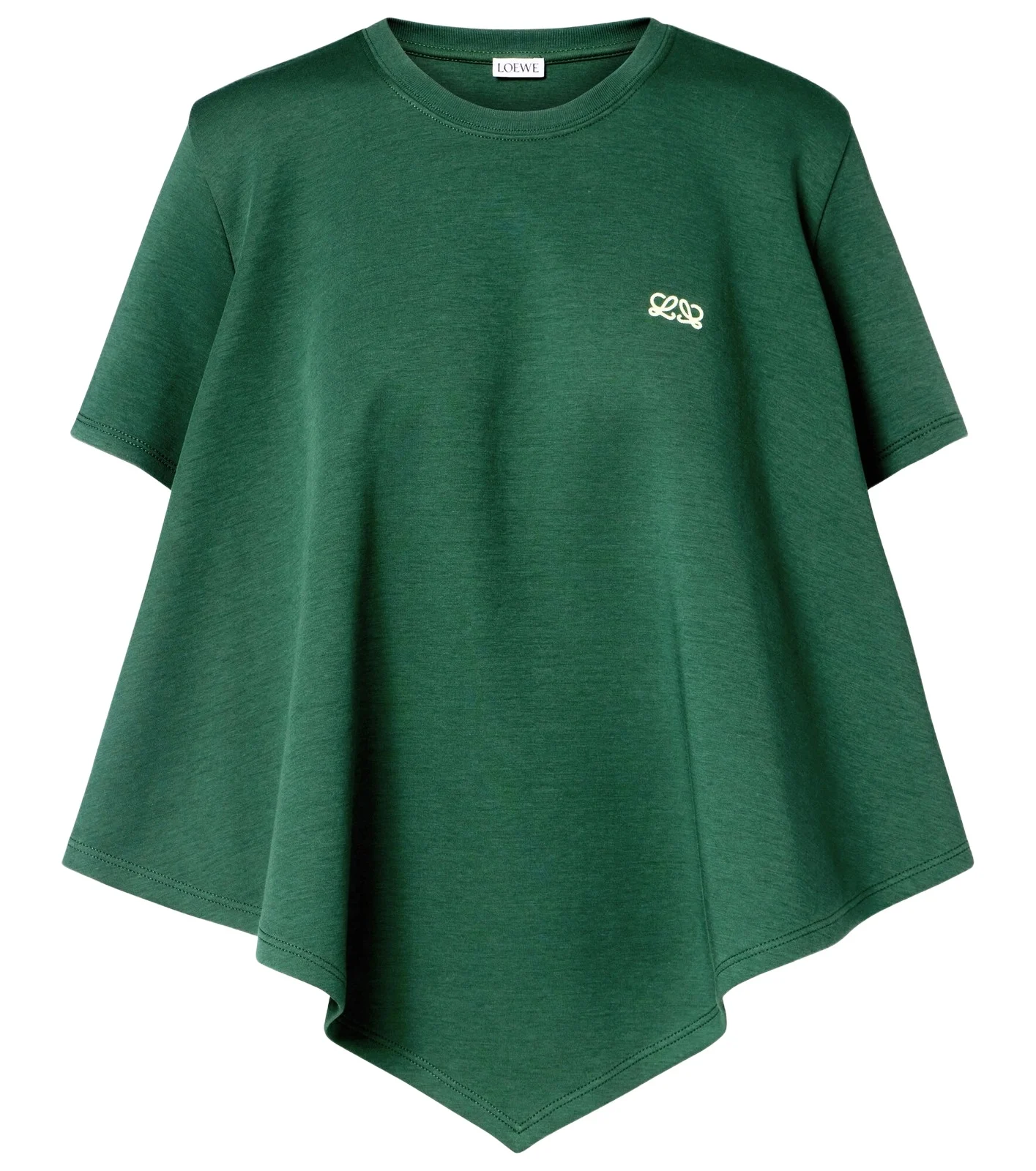 Asymmetric cotton-blend top