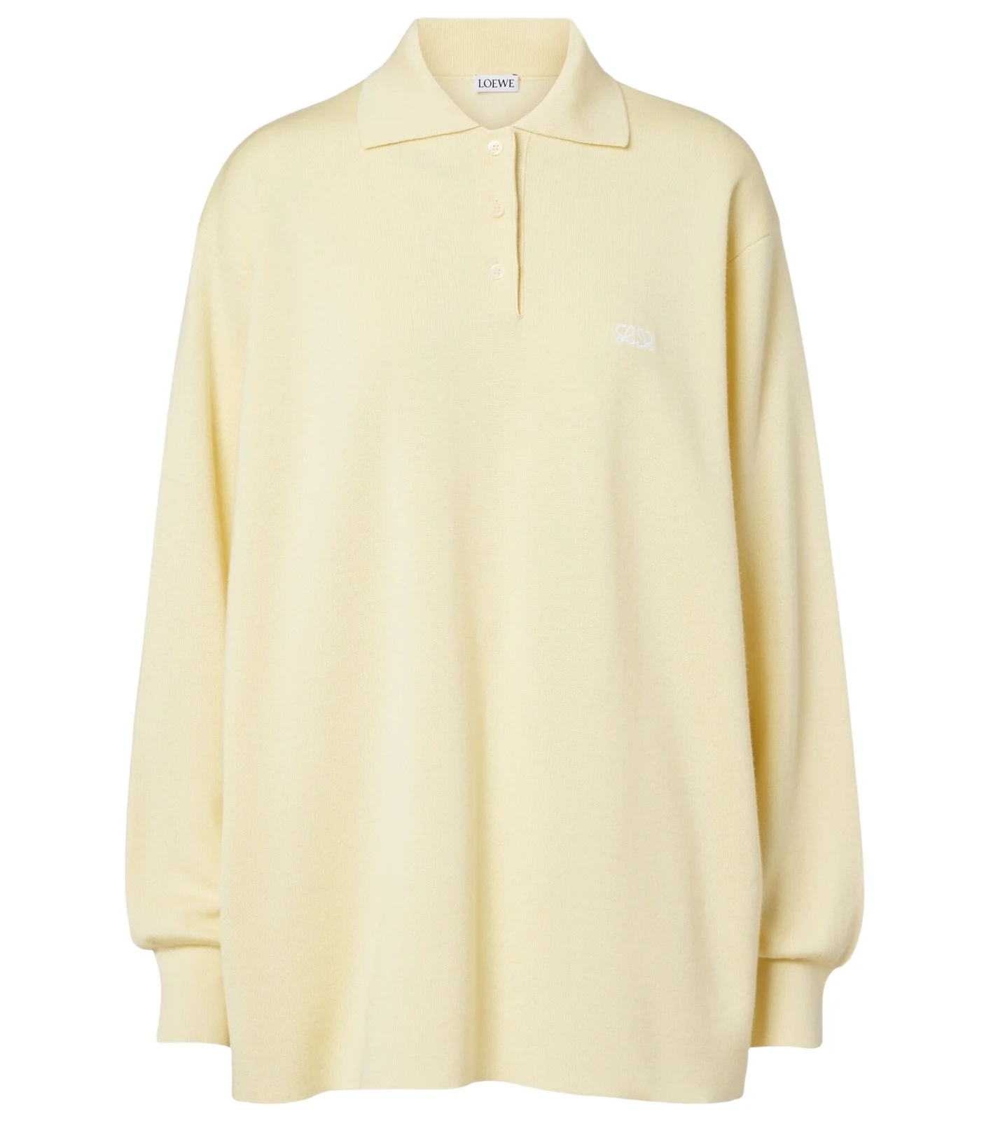 Double L cashmere and silk-blend polo sweater Double L cashmere and silk-blend polo sweater