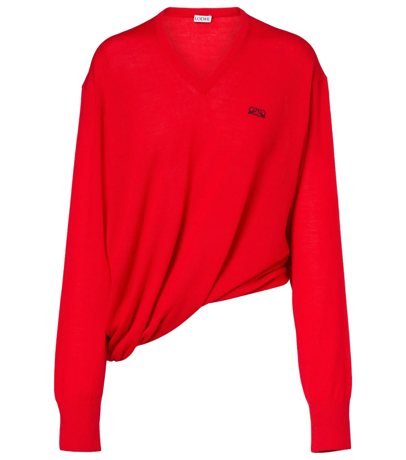 Double L asymmetric wool sweater