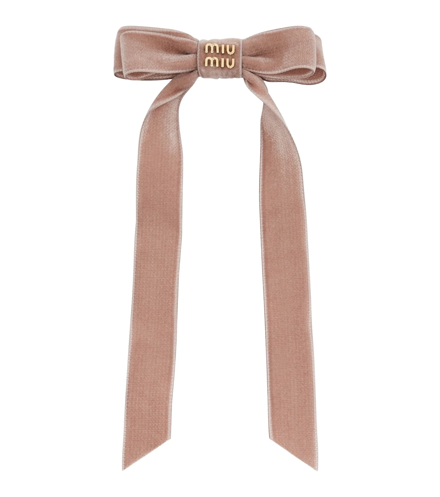 Logo velvet bow hair clip