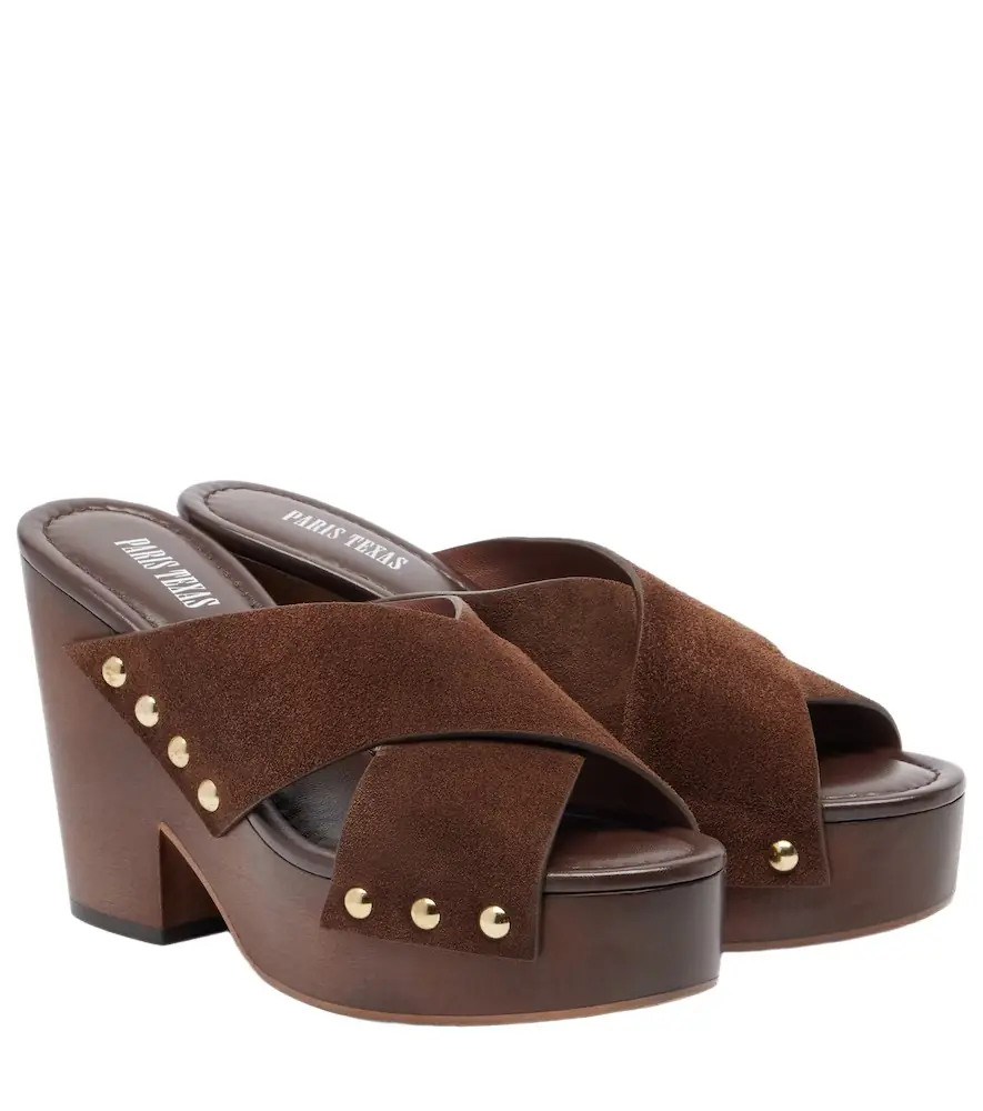 Paris Texas Marisol suede platform mules
