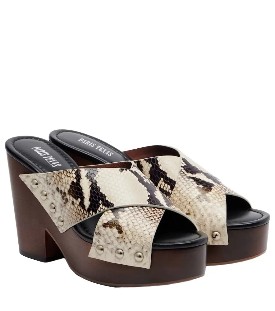 Paris Texas Marisol snake-effect leather platform sandals