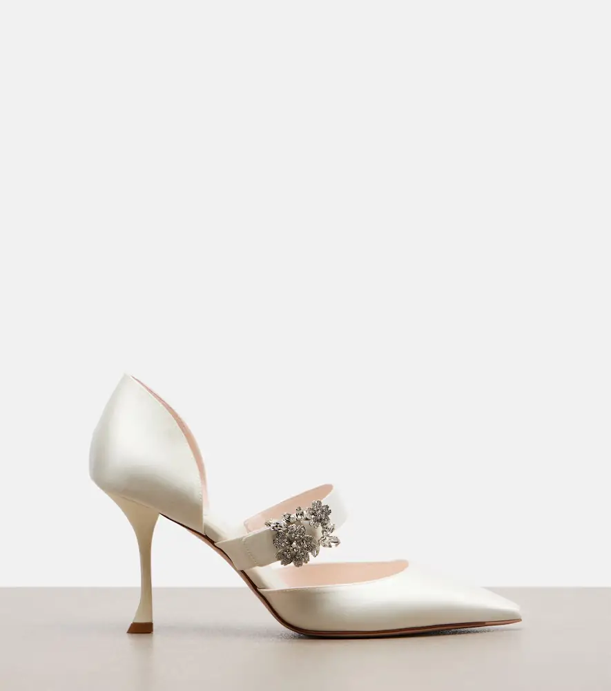Roger Vivier Mini Bouquet embellished satin pumps | Thumbnail 4