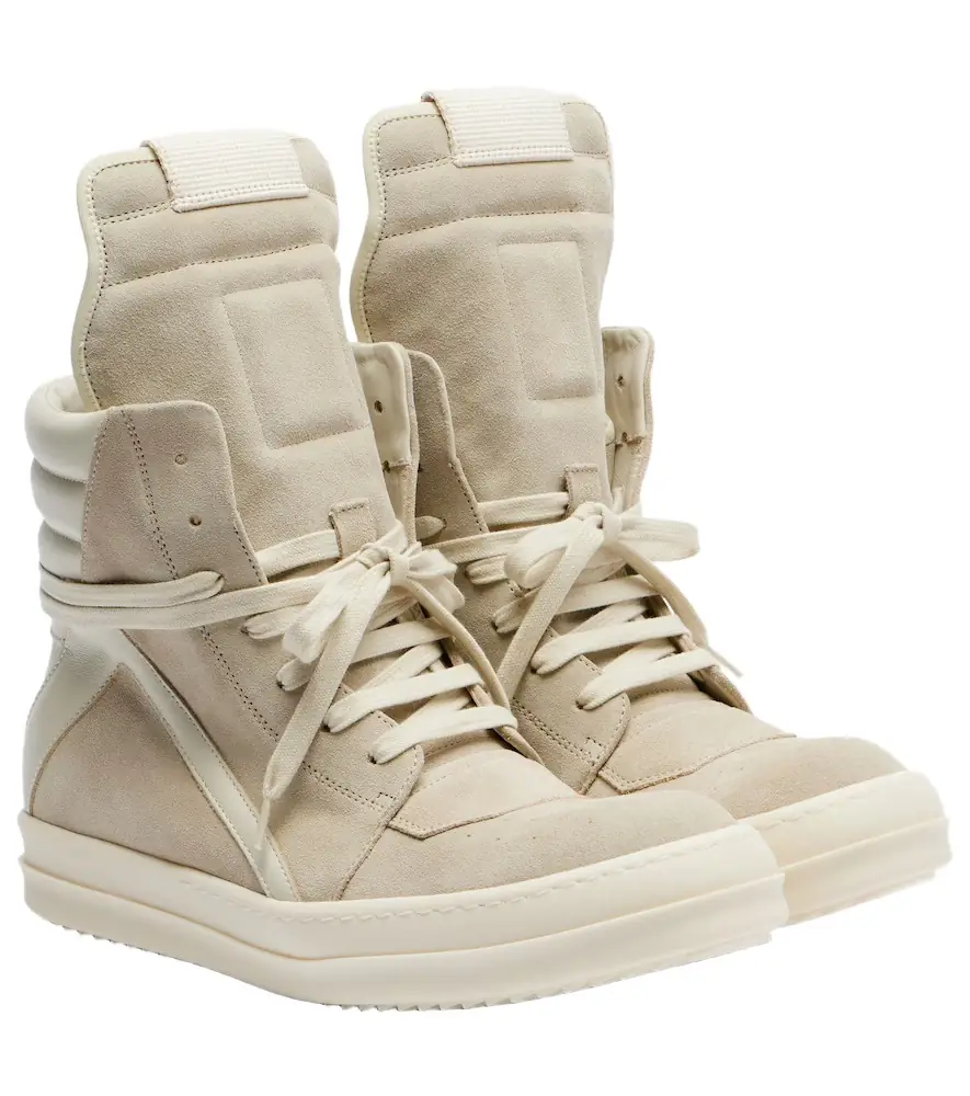 Rick Owens Temple Geobasket suede high-top sneakers