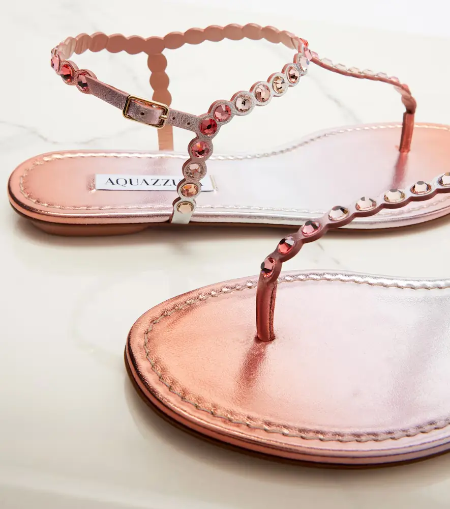 Aquazzura Tequila embellished leather thong sandals | Thumbnail 2