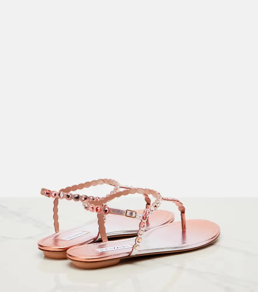 Aquazzura Tequila embellished leather thong sandals | Thumbnail 3