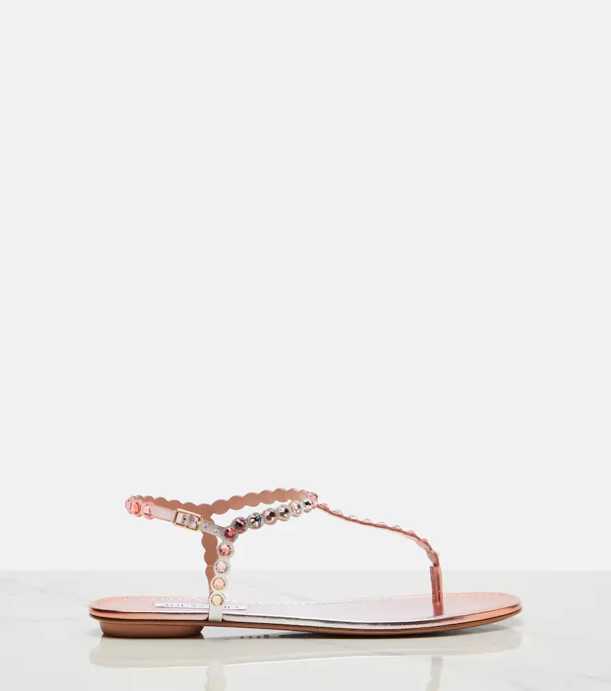 Aquazzura Tequila embellished leather thong sandals | Thumbnail 4
