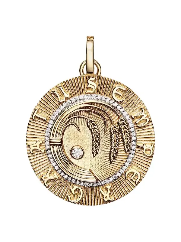 Infinite Gratitude Large 18kt gold pendant with diamond