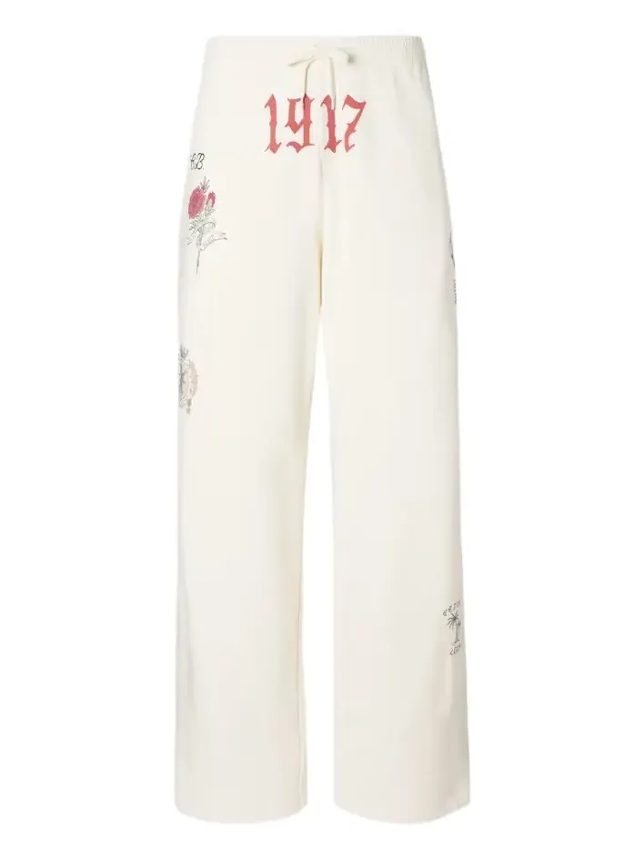 Printed cotton fleece sweatpants Printed cotton fleece sweatpants