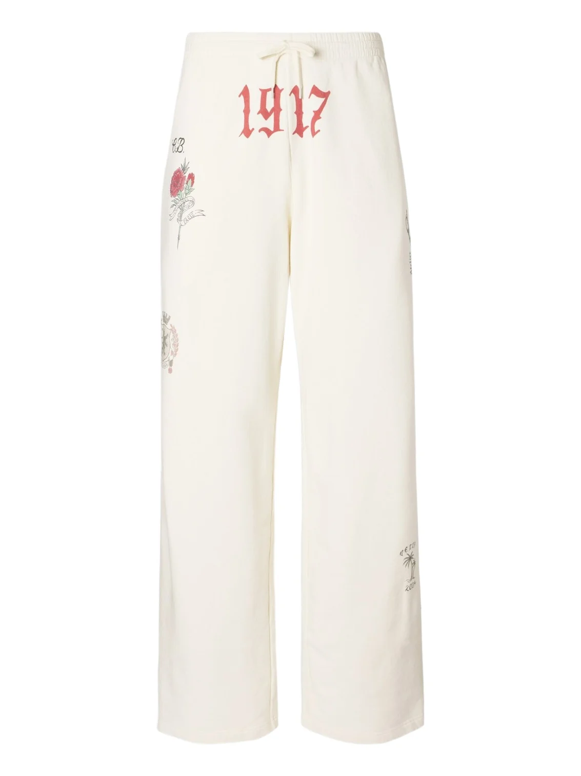 Printed cotton fleece sweatpants